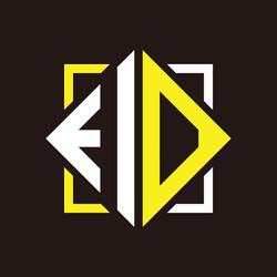i o initials quadrangle monogram with square vector image
