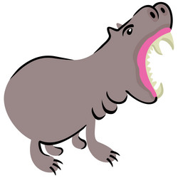 isolated childish of hippopotamus vector