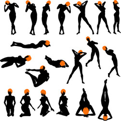 Erotic silhouette set Royalty Free Vector Image