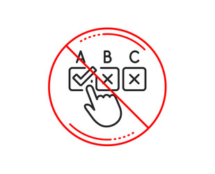 No or stop sign correct checkbox line icon select vector