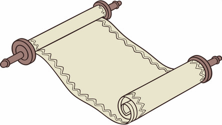 ornate rolled scroll ancient document with vector image