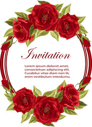 Round frame with roses Royalty Free Vector Image