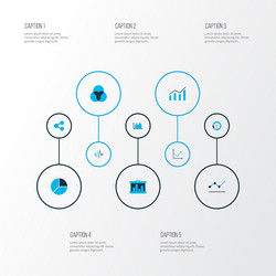 set graphs diagrams and statistics icons vector image