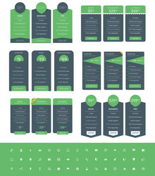 set of pricing table design templates for websites vector image
