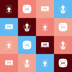 set pop art 3d modeling augmented reality ar vector image