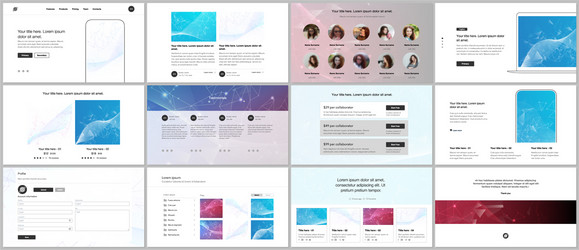 Templates for website design presentations vector