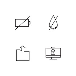 cyber security linear icons set simple outline vector image