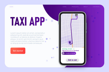 Get taxi app concept online map vector