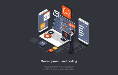 program development and coding working process vector