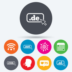 top-level domains signs de com net and nl vector image