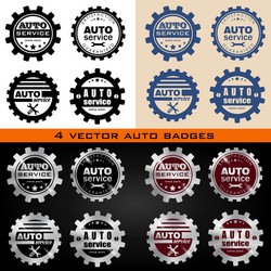 Automotive Service Badges Collection Vector Image