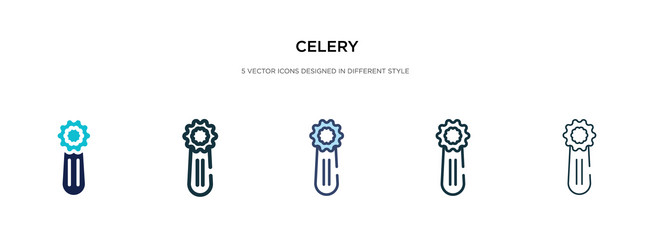 Celery icon in different style two colored vector