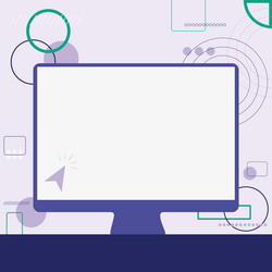cursor in a big blank screen monitor searching vector image