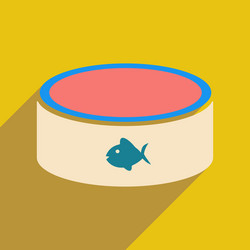 flat with shadow icon and mobile application cat vector image