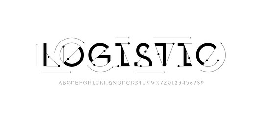 font alphabet made dot Vector Image