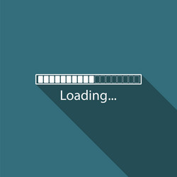 loading icon with long shadow progress bar vector image