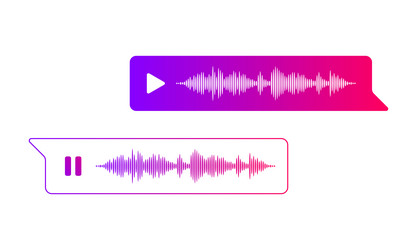 voice message bubble audio chat ui ux interface vector image