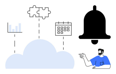 cloud integration with data schedule management vector image