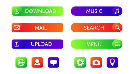 Set web design button collection vector