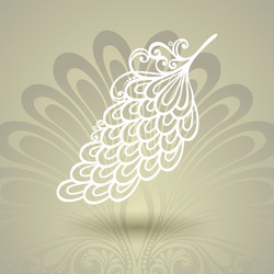 template with feather in ornate background vector