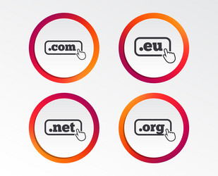 top-level domains signs com eu net and org vector image