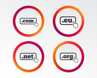 top-level domains signs com eu net and org vector