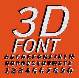 3d font letters and numbers vector image