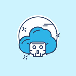 Cyber security icon with light blue background vector