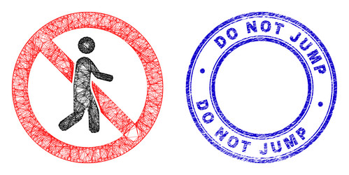 Distress do not jump stamp seal and net irregular vector