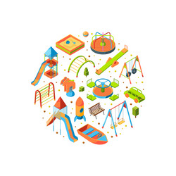 Isometric Playground Objects vector image