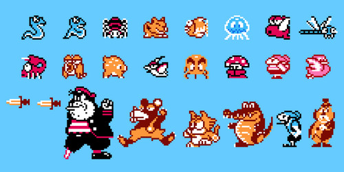 set of enemies characters from 8-bit mickey vector image