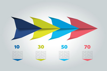 4 steps arrow tutorial chart diagram one two vector image