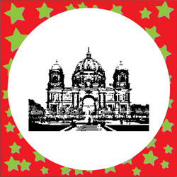 Black 8-bit berlin cathedral germany vector