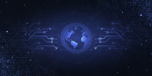 Digital technology futuristic internet network ai vector