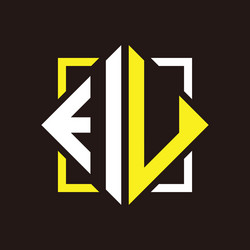i u initials quadrangle monogram with square vector image
