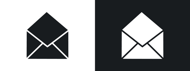 mail msg icon linear graphics set in black vector image