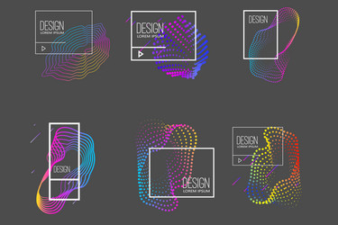 set modern abstract liquid banners design vector