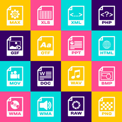 set png file document bmp html xml otf and gif vector image