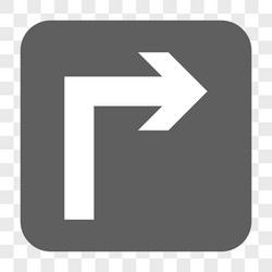 Turn right rounded square button vector