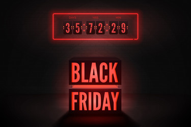 black friday tech sale countdown banner vector