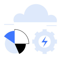 cloud computing with data analytics gear vector image