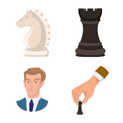 isolated object chess and game sign collection vector image