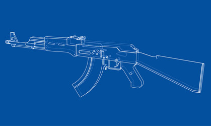 machine gun rendering of 3d vector image