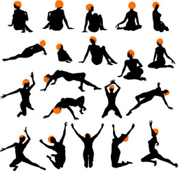 Erotic silhouette set Royalty Free Vector Image