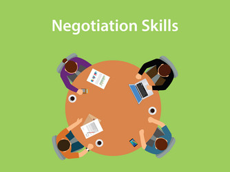 negotiation skills with four people vector