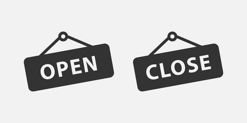 Set of close and open icon sign cancel symbol web vector