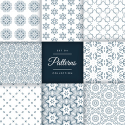 set of floral style patterns in different vector