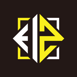 i z initials quadrangle monogram with square vector image