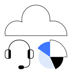 cloud-based customer support and analytics vector image