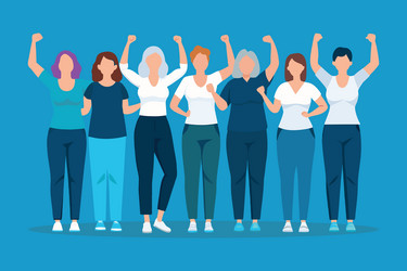 Group of Energetic Businesswomen Vector Image